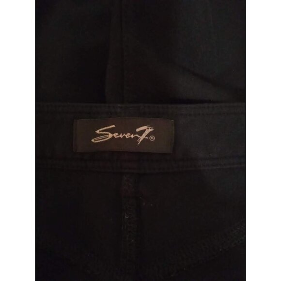 Seven7 Black Skinny Leg Ponte Stretch Mid Rise Pants Sz 16 - Picture 5 of 7